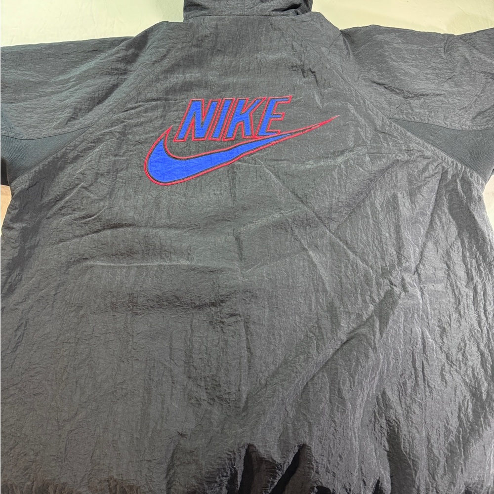 Vintage 90s Nike Force Long Coat Windbreaker Jacket RARE Hip Hop Baggy Mens L